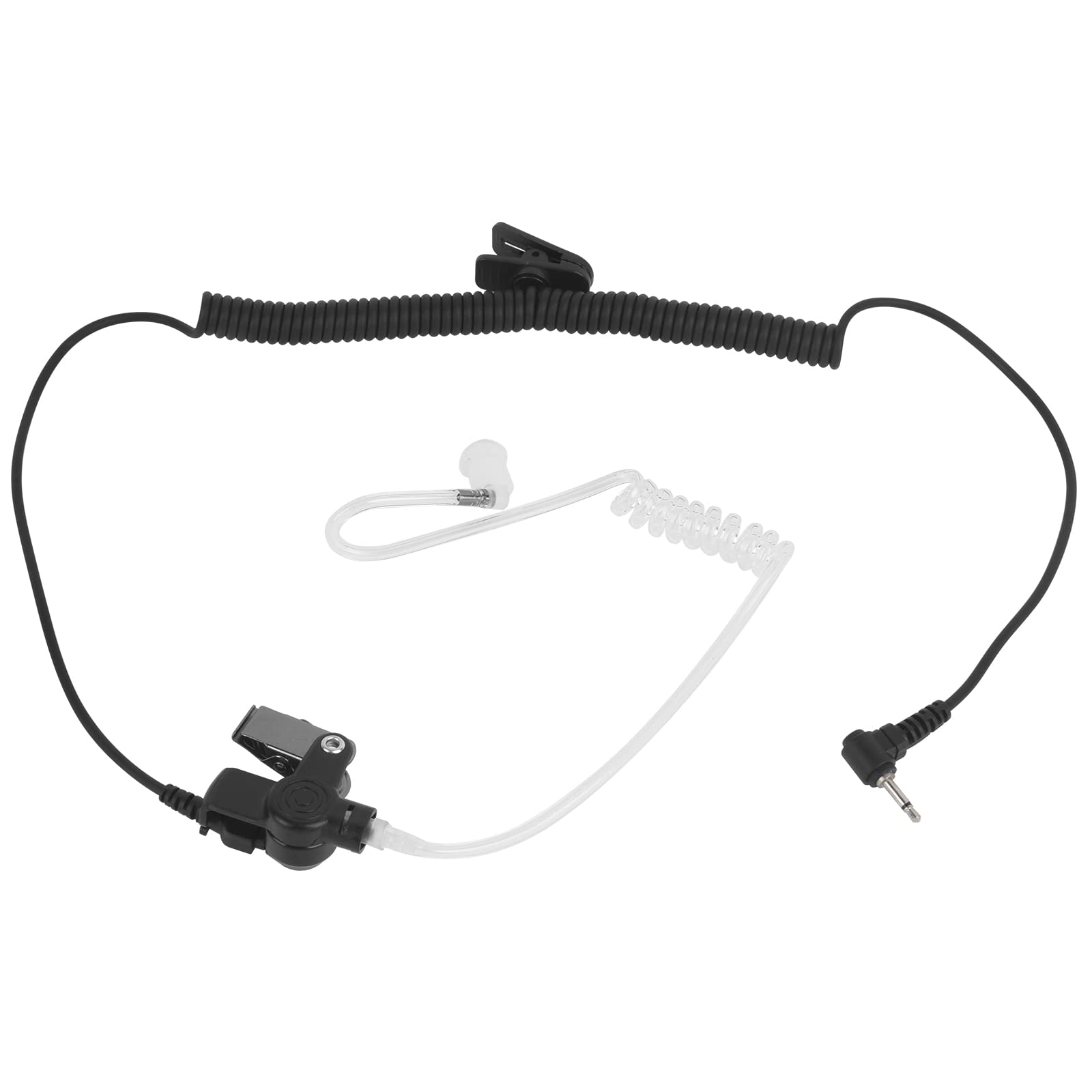 Pdflie 2.5Mm Plug Earpiece 2.5 Mm Headset Listen Only Ear Piece Surveillance Coiled Tube Receiver For Harris Police Radio Lapel