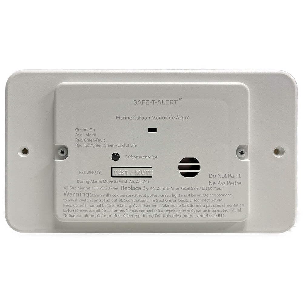 Safe-T-Alert 62 Series Marine Carbon Monoxide - Flush Mount - White - 12V W/Trim Ring,WBAUVB0CWYWS2HR