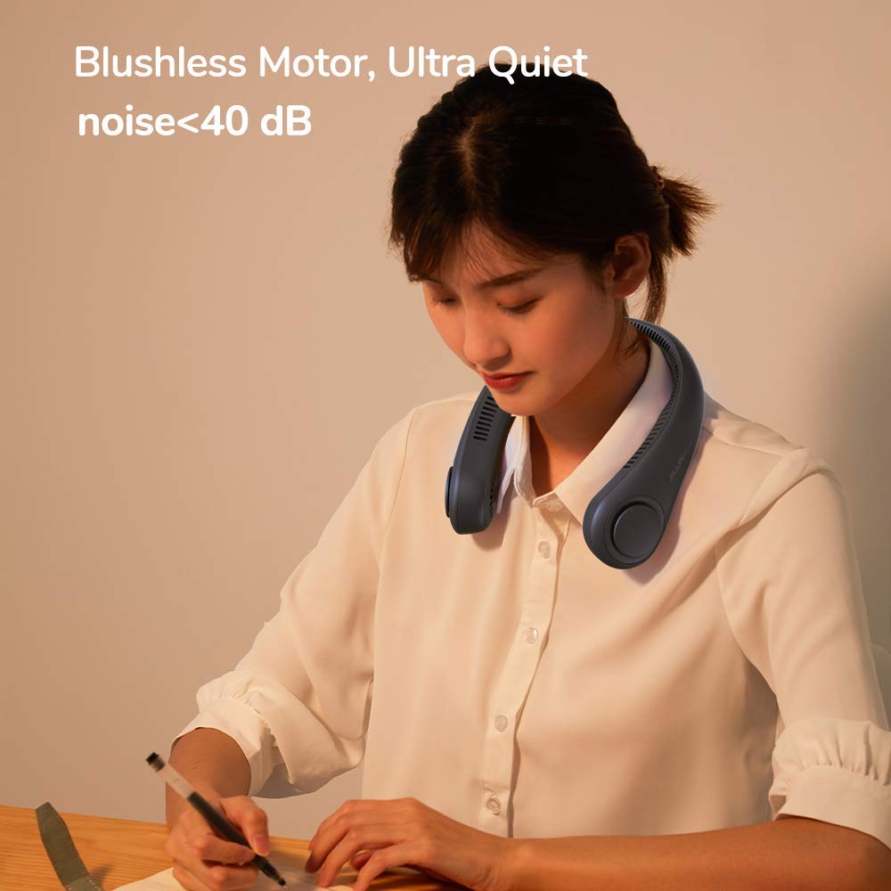 Jisulife Neck Fan, Personal Wearable Fan, Portable Bladeless Fan, 3 Speeds Rechargeable, Battery Operated Neck Fan For Men Women