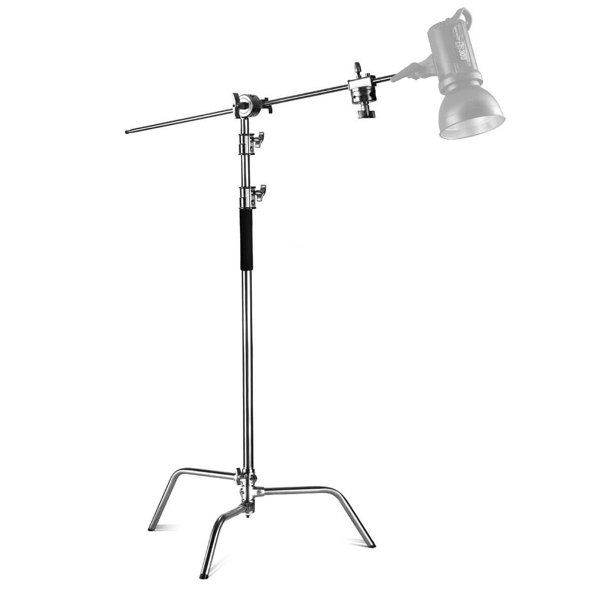 Neewer Pro 100% Stainless Steel Heavy Duty C Stand With Boom Arm, Max Height 10.5Ft/320Cm Photography Light Stand With 4.2Ft/128