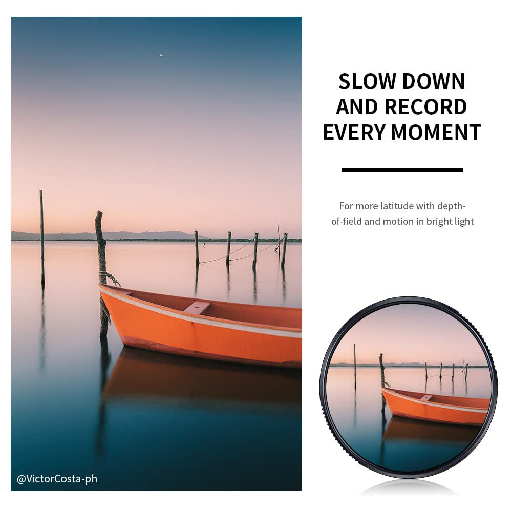 K&F Concept 72Mm Nd64 Lens Filter (6 Stop Fixed Neutral Density Filter), 28 Multi Layer Coatings Hd Waterproof Ultra Slim Nano X