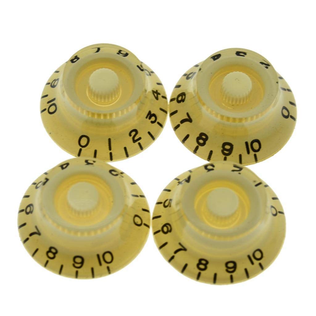 Dopro 4Pcs Usa(Imperial) Lp Guitar Bell Knobs 24 Fine Splines Top Hat Knobs For Usa Les Paul With Cts Pots Cream