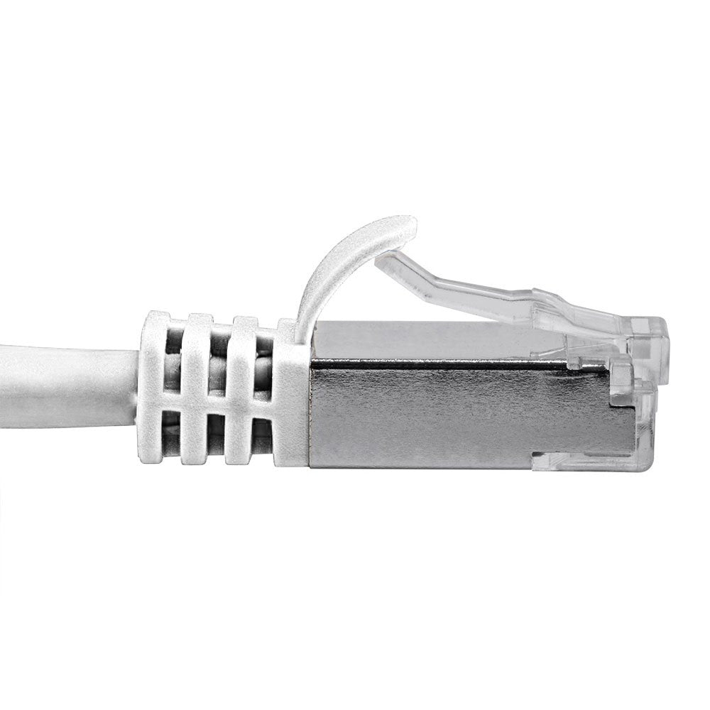Buhbo 1 Ft Cat7 Shielded Rj45 Ethernet Network Snagless Cable 10Gbps 600 Mhz (10-Pack) White