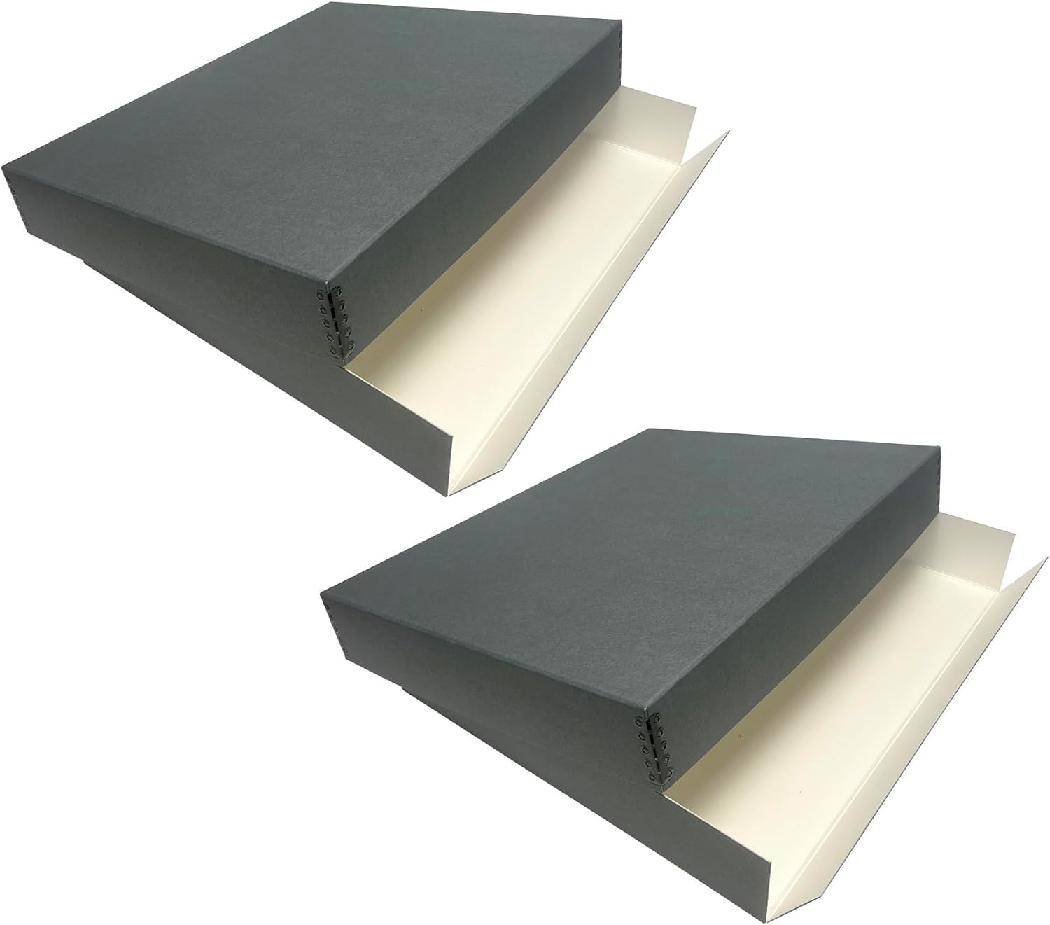 Lineco Museum Archival Storage Box, 16.75X20.75X3 In. Drop Front Design. Acid Free With Metal Edge. Organize Photos, Pictures, Prints, Documents, Crafts, Diy. Gray, 2 Pack