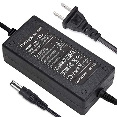 Facmogu Dc 12V 3A Power Adapter, 100 240V Ac To Dc 12V 3A 36W Power Suppy With Barrel Connector 5.5X2.5Mm & 5.5X2.1Mm, 12 Volt 3