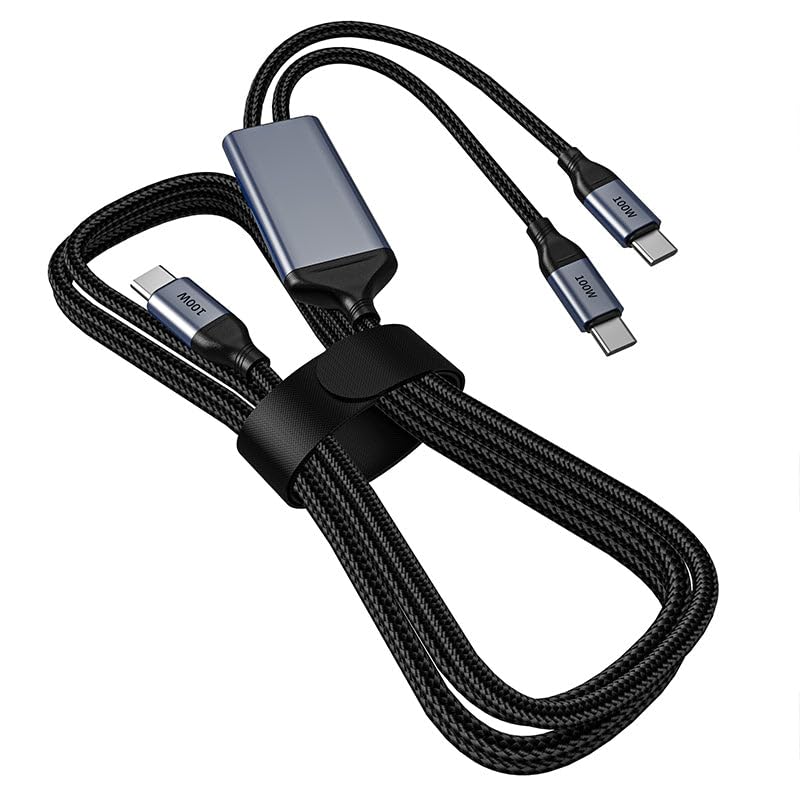 Omnihil 3.2Ft Usb-C Splitter Cable Compatible With Razer Kiyo Pro Streaming Webcam