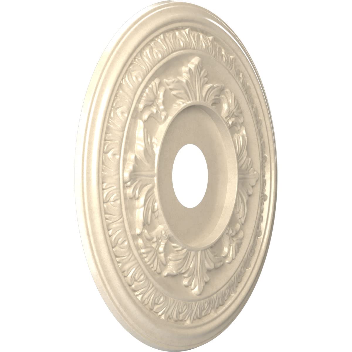 Ekena Millwork Cmp19Baepe Baltimore Thermoformed Pvc Ceiling Medallion (Fits Canopies Up To 7 3/4), 19Od X 3 1/2Id X 1P, Univers