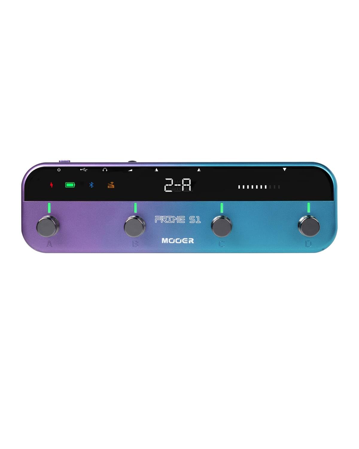 Mooer S1 Multi Effects Processor, Stereo Electric Guitar Pedals With Wireless Footswitch Controller 2 In 1 126 Guitar Effects Tuner 10 Metronome 40 Drum Machine 80S Looper Otg Usb Recording