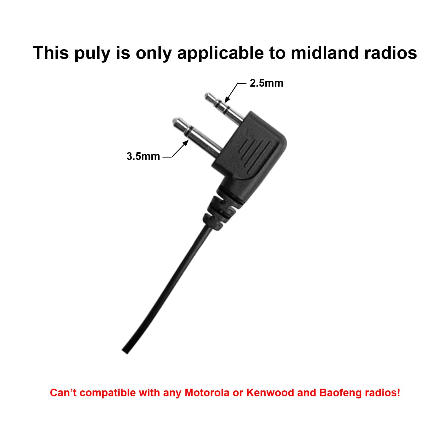 Lixin Two Way Radio Earpiece, Walkie Talkie Headset,Transparent Security Headphonescompatible Midland Avph3,For Midland Walkie Talkie With Ptt/Vox  Black (Pair)