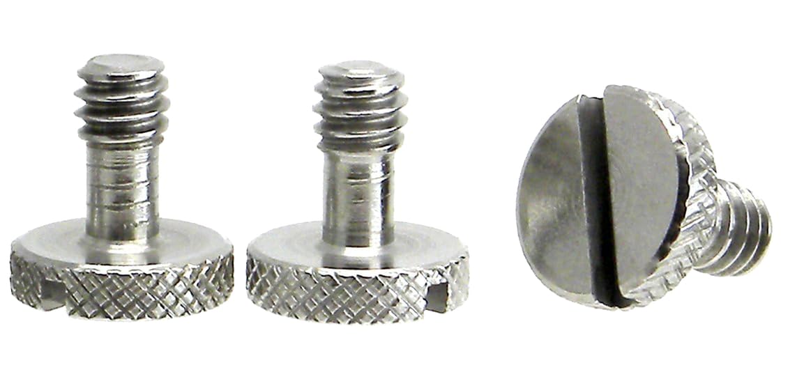 Steel Screws 1/4' Tripod Quick Release Qr Plate Camera Flathead Slot Stainless Ss Ideal For Manfrotto / Sachtler (3 Pack)