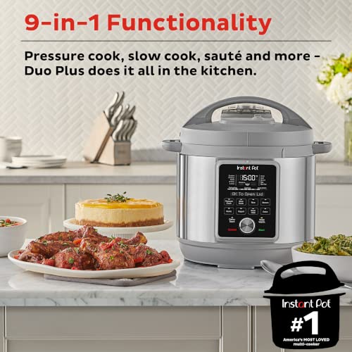 Instant Pot Duo Plus, 6 Quart Whisper Quiet 9 In 1 Electric Pressure Cooker, Slow Rice Steamer, Saut�, Yogurt Maker, Warmer & Sterilizer, Free App With 800+ Recipes, Stainless Steel