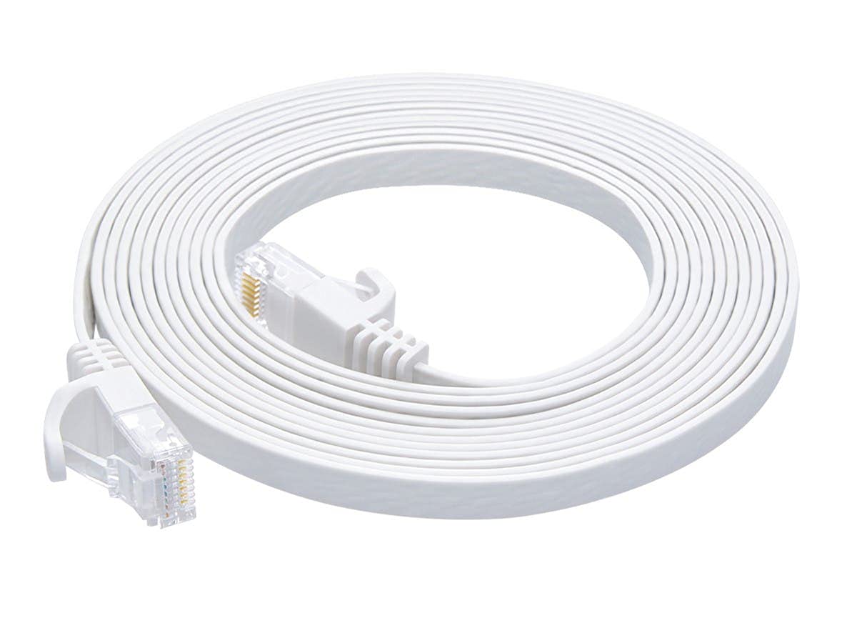 Monoprice Flexboot Cat6 Ethernet Patch Cable   Snagless Rj45, Flat, 550Mhz, Utp, Pure Bare Copper Wire, 30Awg, 10 Ft, White