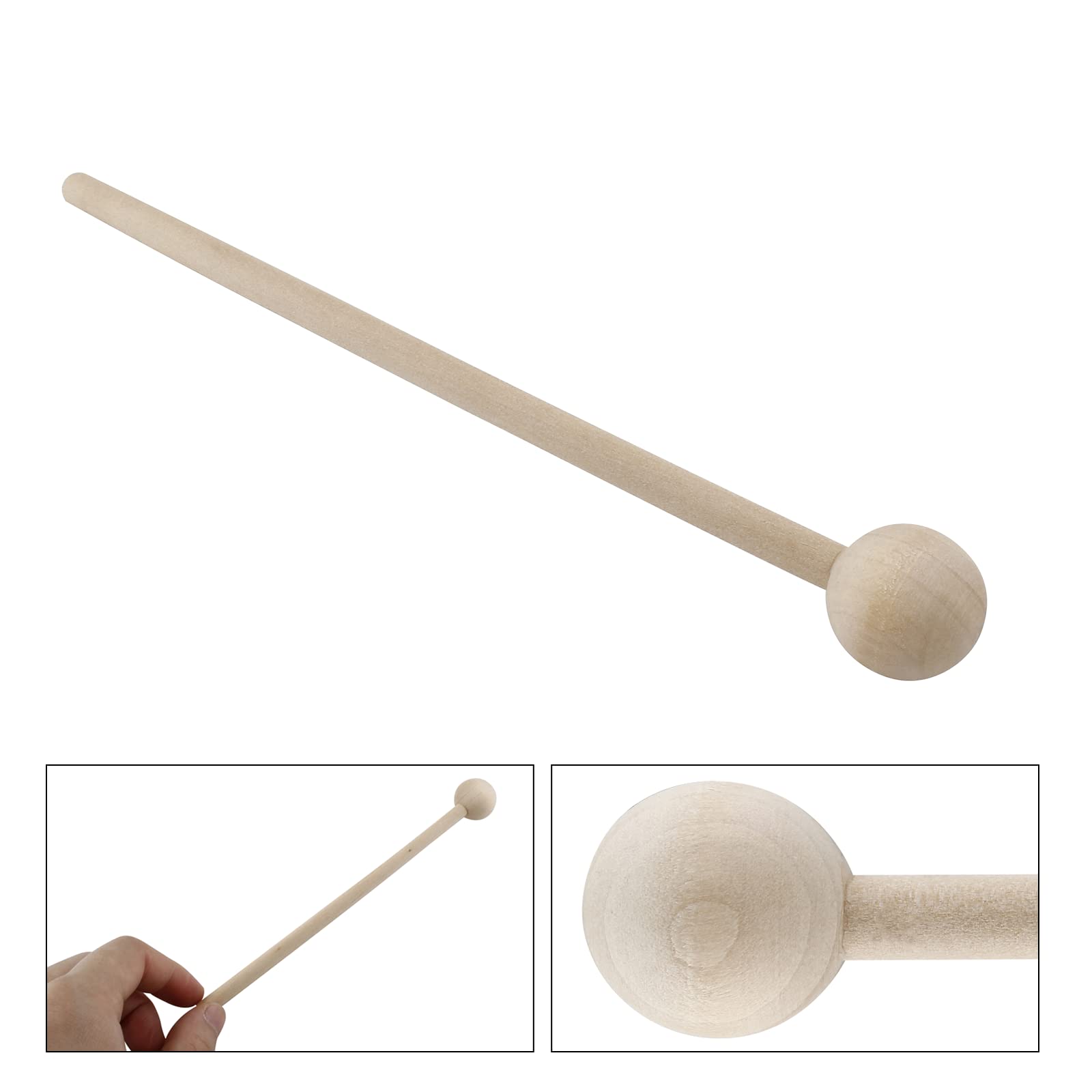 Litoexpe 2 Pair 8 Inch Wood Mallets Percussion Sticks For Glockenspiel, Xylophone, Chime, Woodblock, And Bells