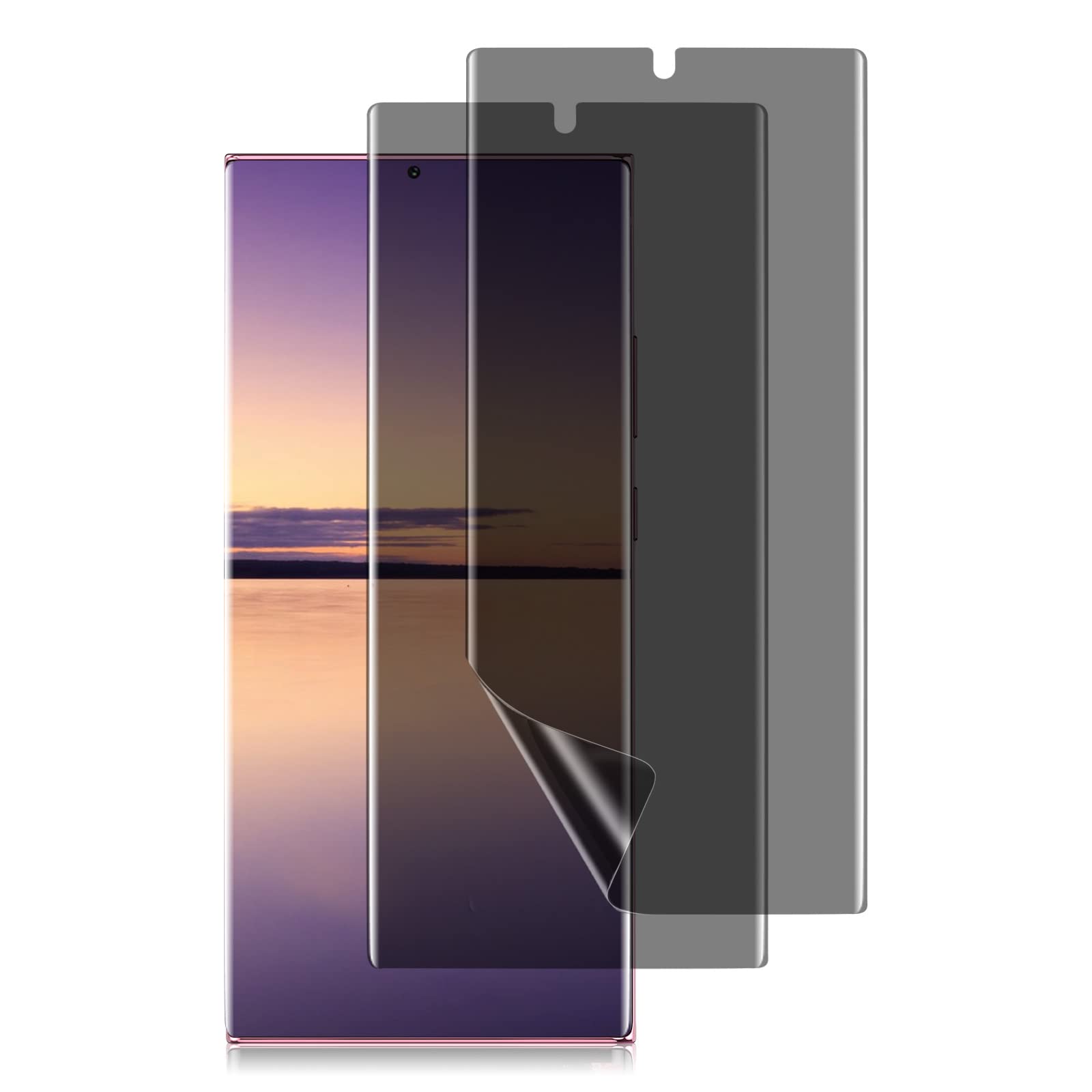 Phisimoo For Samsung Galaxy S22 Ultra Privacy Screen Protector, Anti Spy Flexible Tpu Film [2 Pack], Support Fingerprint Unlock,