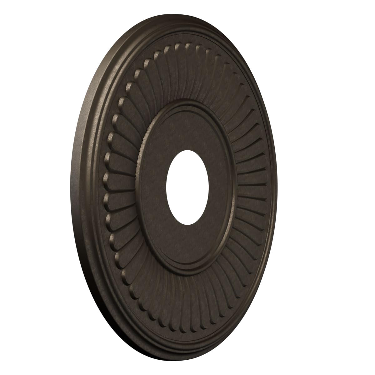 16Od X 3 1/2Id X 1P Berkshire Thermoformed Pvc Ceiling Medallion (Fits Canopies Up To 7), Metallic Black Night