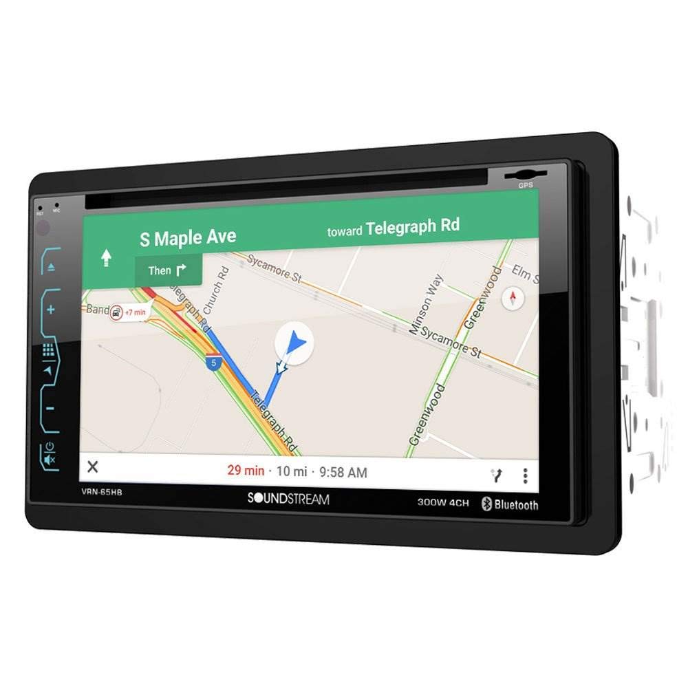 Soundstream Vrn 65Hb 2 Din Gps/Dvd/Cd/Mp3/Am/Fm Receiver With 6.2' Lcd/ Bluetooth/Mobilelink X2,Black