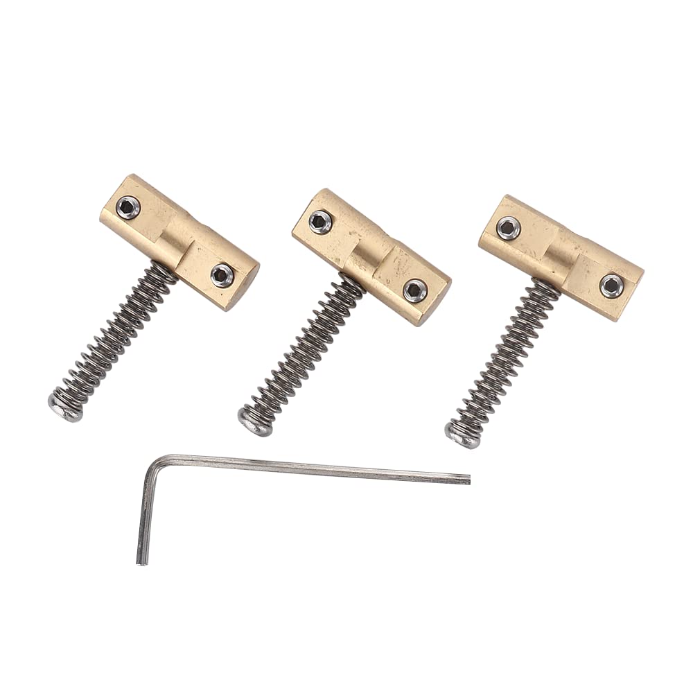 Samherome Wilkinson Guitar Bridge Set - 3pcs Compensated Brass Saddles for Vintage-Style Telecaster Electric Guitar
