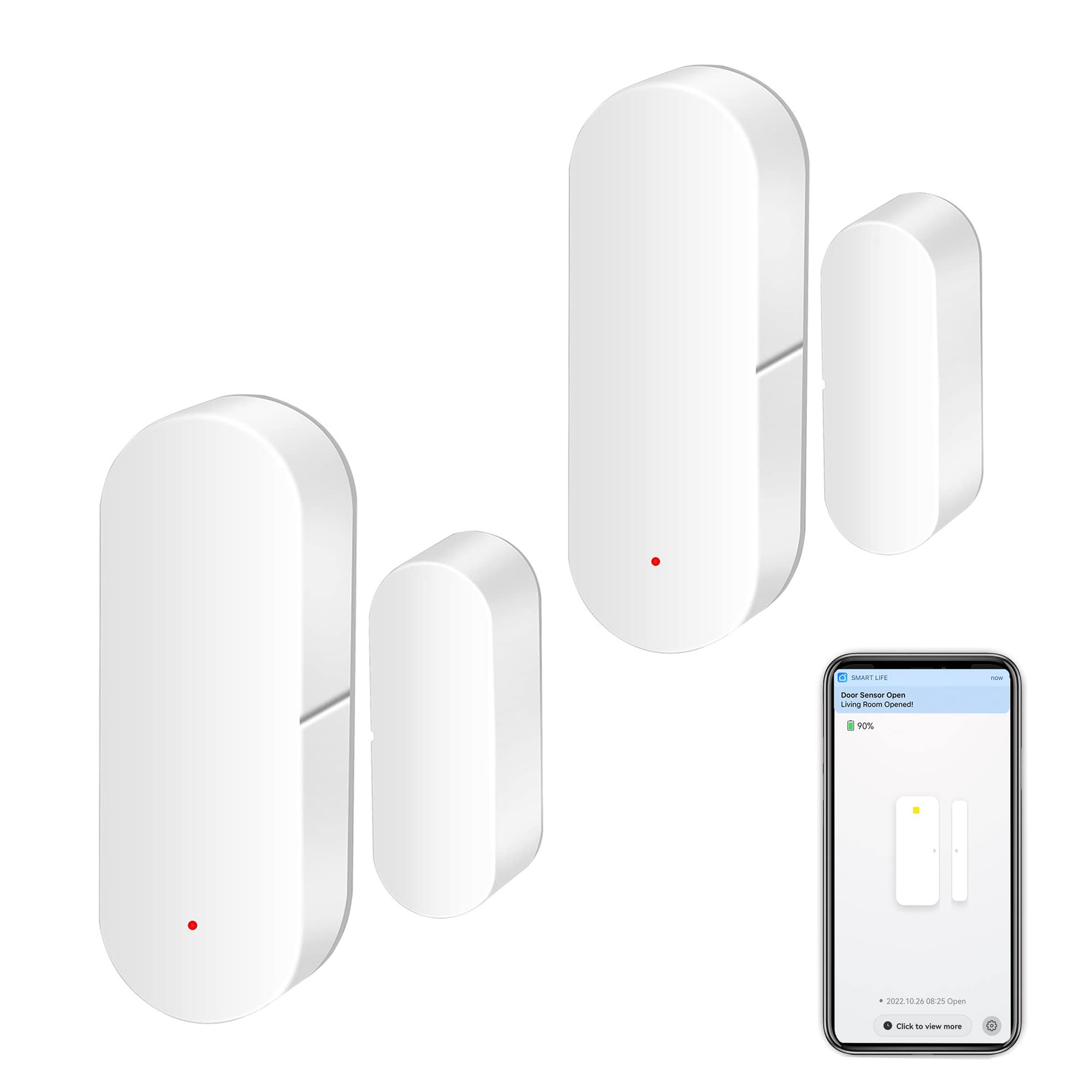 Wifi Door Sensor: Smart Door Open/Closed Detectors, Wireless Window Sensor With App Notification Alert, Contact Sensor For Home