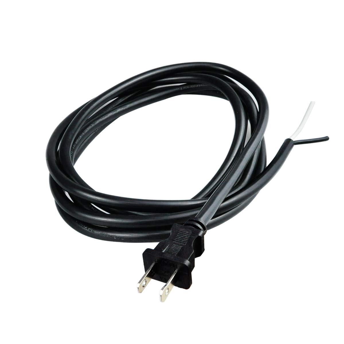 Pinfox 2 Prong Polarized 18 Gauge 10Ft Replacement Power Cord Pigtail Tool Heavy Duty 110V 115V 120V Supply Cable For Ac Applian