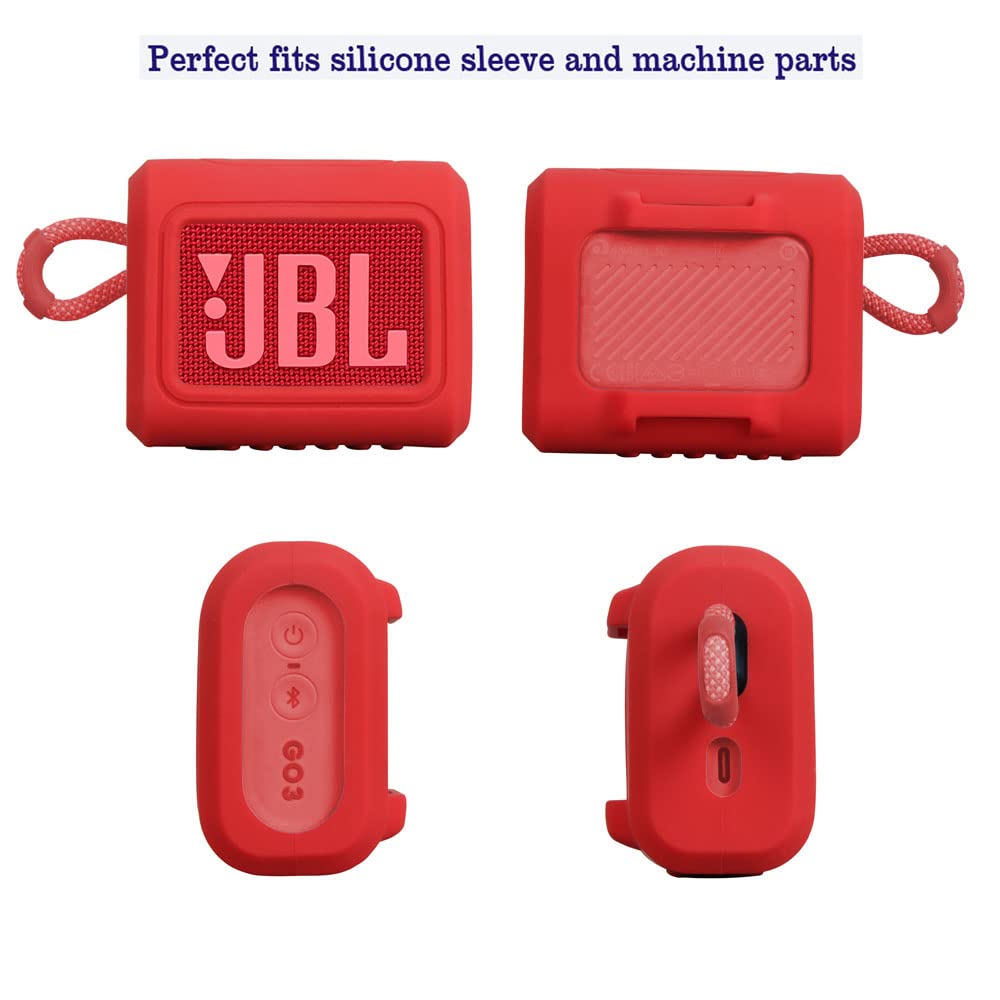 Hermitshell Hard Travel Case For Jbl Go 3 / Go 4 Portable Bluetooth Speaker (Vermilion, Silicone Case)