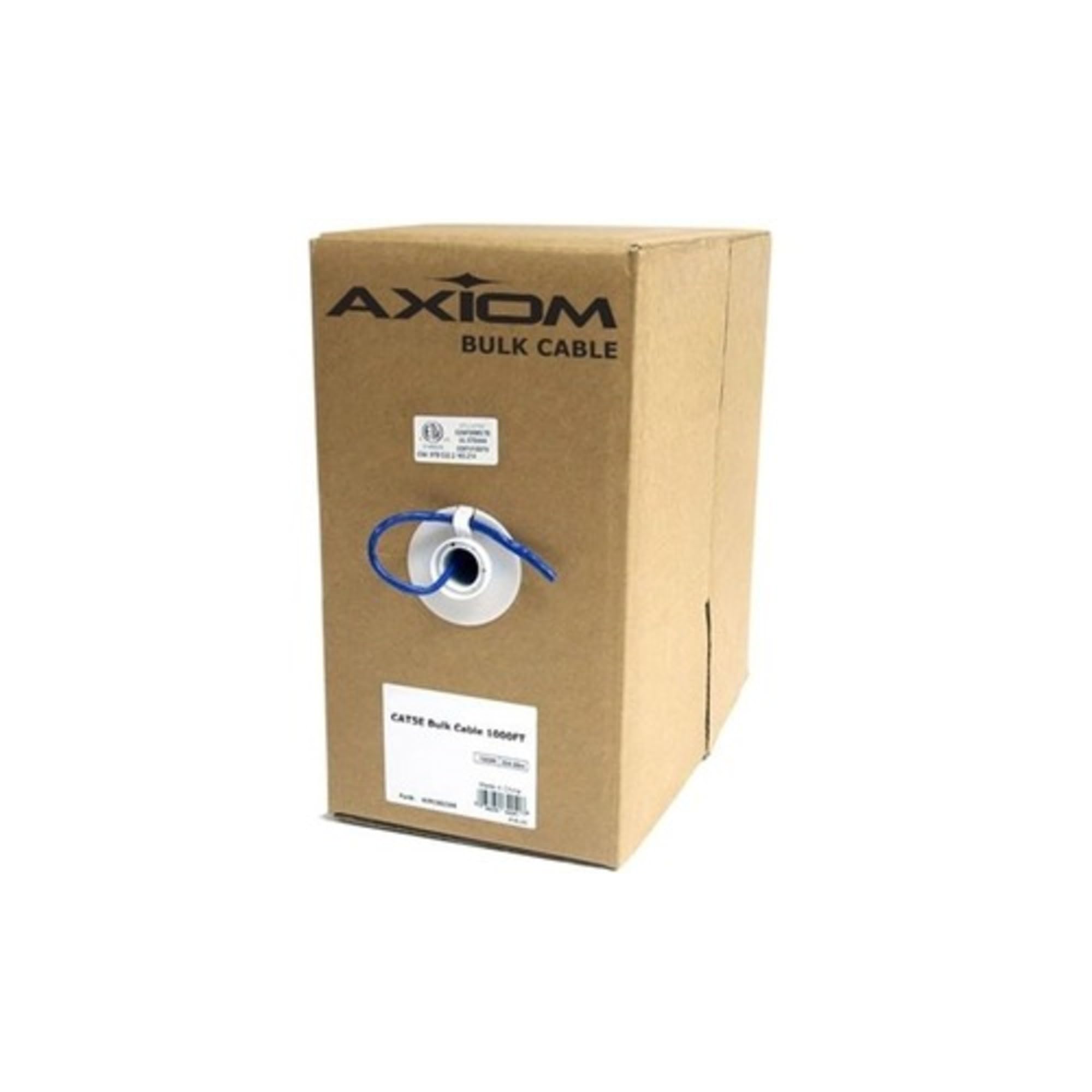 Axiom Cat5E 24Awg 4-Pair Solid Conductor 350Mhz Bulk Cable Spool 1000Ft (Orange)