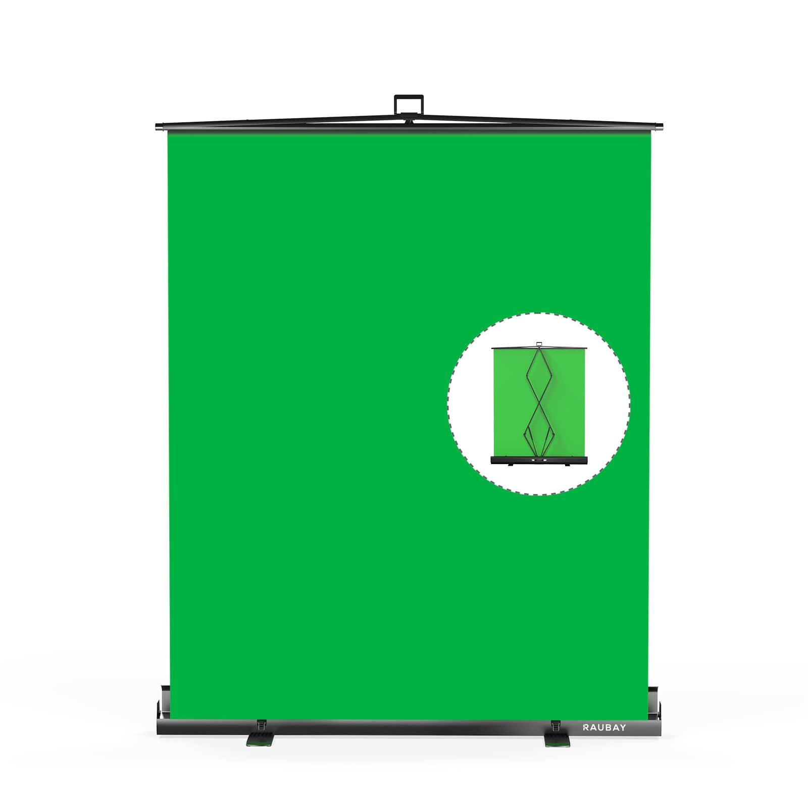 ?Easy Set Up? Raubay 59.8 X 78.7In Collapsible Green Screen Backdrop Portable Retractable Chroma Key Panel Photo Background With