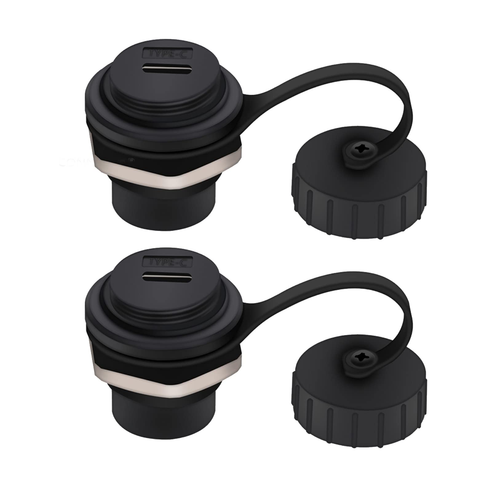 PENGLIN 2PACK USB 3.1 Type C Extension Coupler,Female to Female USB-C Feed Thru Converter Adapter Panel Mount DIY Jack with Dust