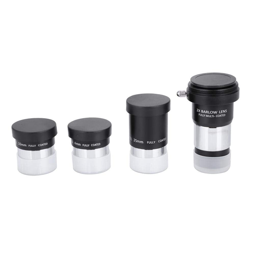 Astronomical Telescope Set Telescope Accessory Kit,Professional 1.25 Inch Plossl Telescope Eyepiece Set 4/10/25Mm + 2X Lens Kit