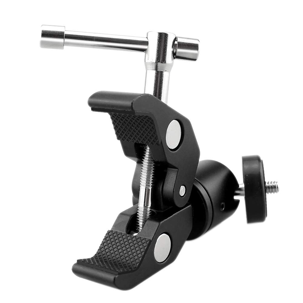 Slow Dolphin Photography Super Clamp W/1/4'' And 3/8'' Thread Clip For Dslr,Cameras, Light Stand, Rods,Lights, Umbrellas, Hooks, Shelves, Cross Bars (2Pcs)