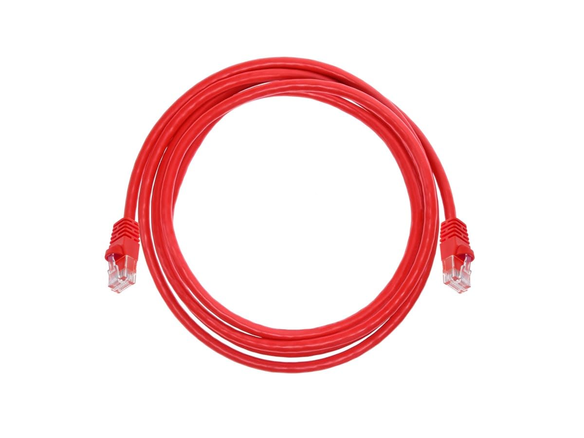 Monoprice Cat6 Ethernet Patch Cable   Snagless Rj45, Pure Bare Copper, 550Mhz, Utp, 24Awg, 7 Feet, Red   Fullboot Series