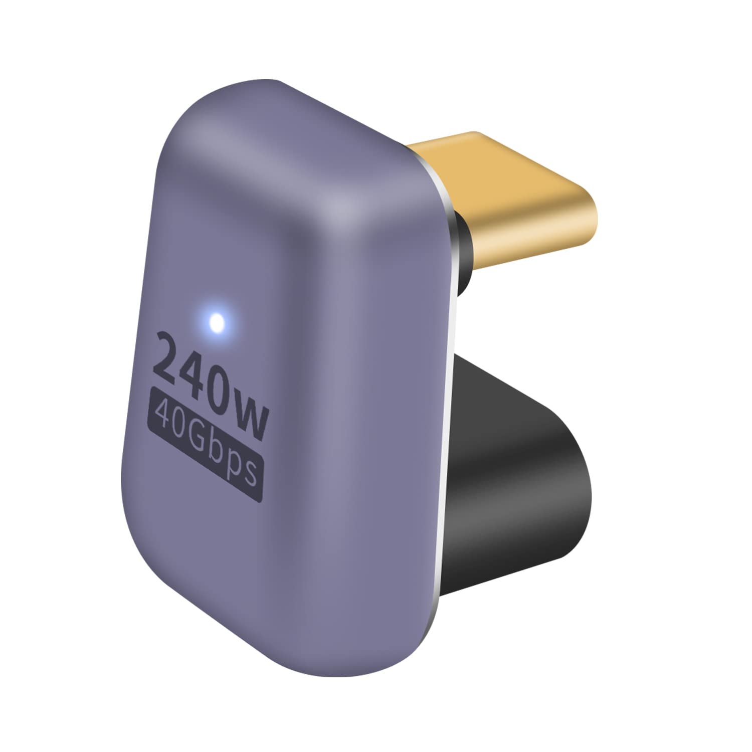 Poyiccot U Shape Usb C Adapter 240W, 180 Degree Usb C Adapter 40Gbps, Type C Extender Adapter 8K Video Display For Laptop Macbook Thunderbolt 4/3, 1 Pack