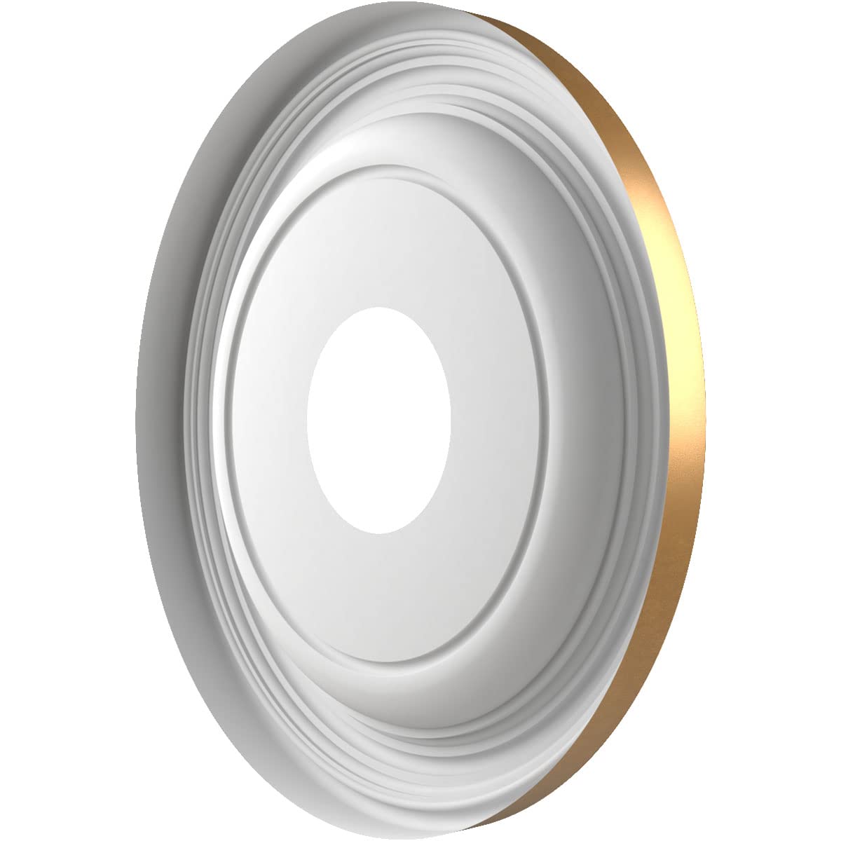 Ekena Millwork 13''Od X 3 1/2''Id X 1 1/4''P Traditional Thermoformed Pvc Ceiling Medallion (Fits Canopies Up To 7 1/2''), Brigh