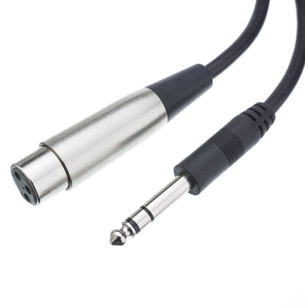Cablewholesale 3 Pin Xlr Female To 1/4'' Trs/Stereo Male Audio Cable, 24 Awg Microphone Cable, 50 Feet