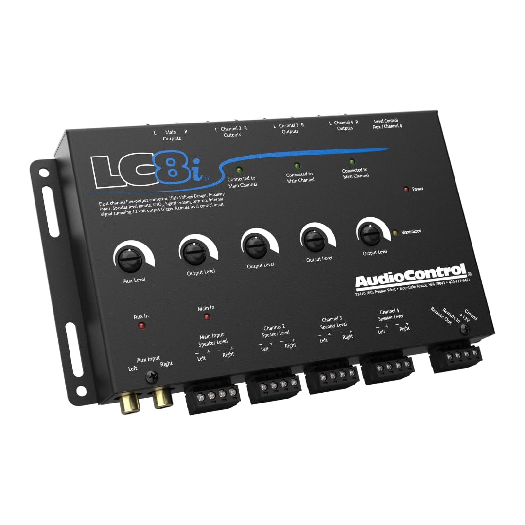 Audiocontrol Lc8I Black 8 Channel Line Output Converter With Auxiliary Input