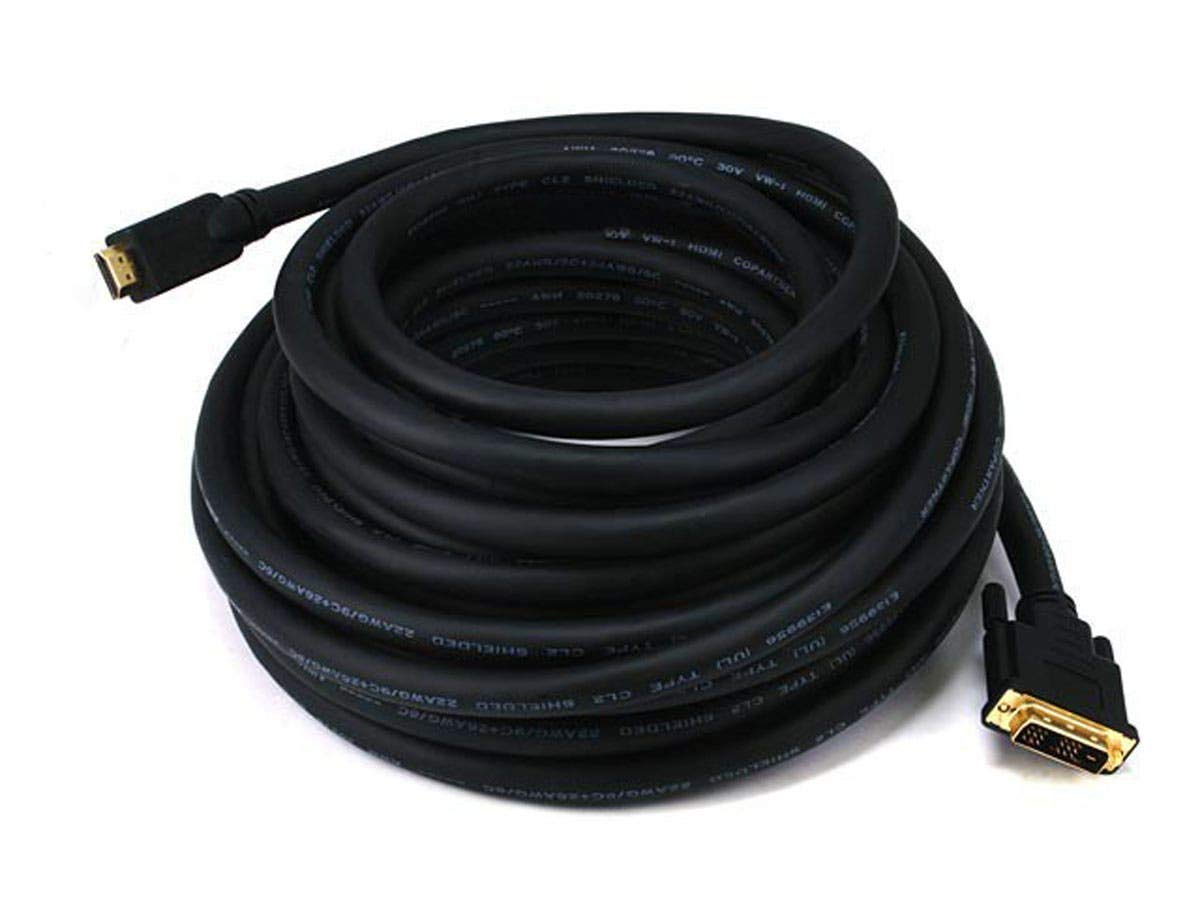 Hdmi To Dvi Adapter Cable - Black 50Ft