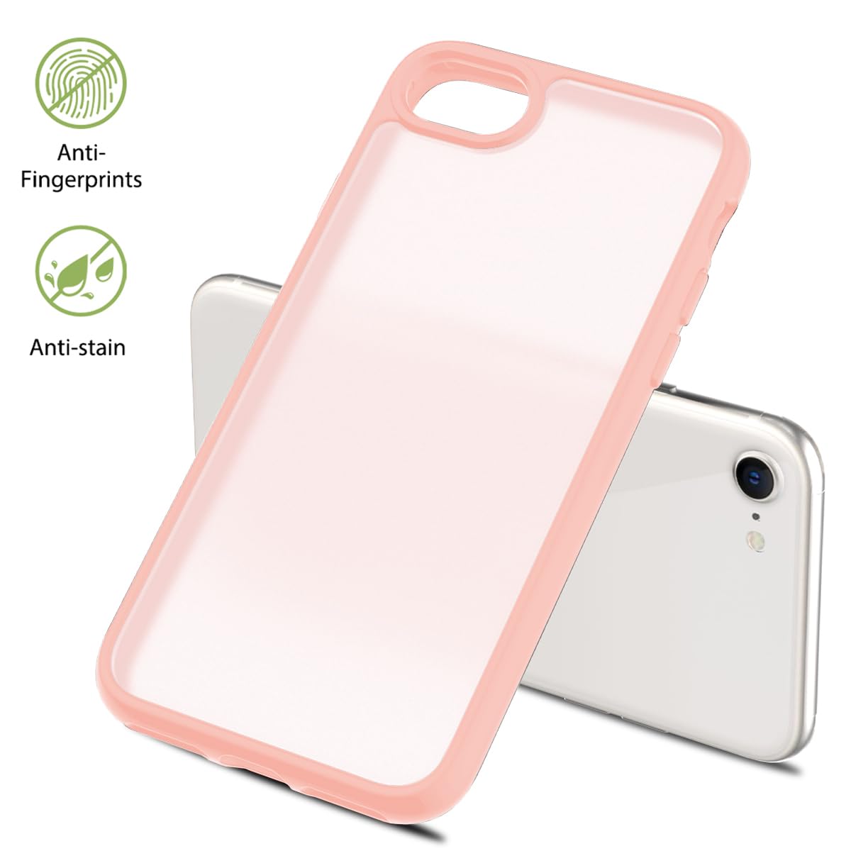 Tenoc Phone Case Compatible With Iphone Se (2Nd 2020 And 3Rd 2022 Generation) & Iphone 7 & Iphone 8, Pink Case Translucent Prote