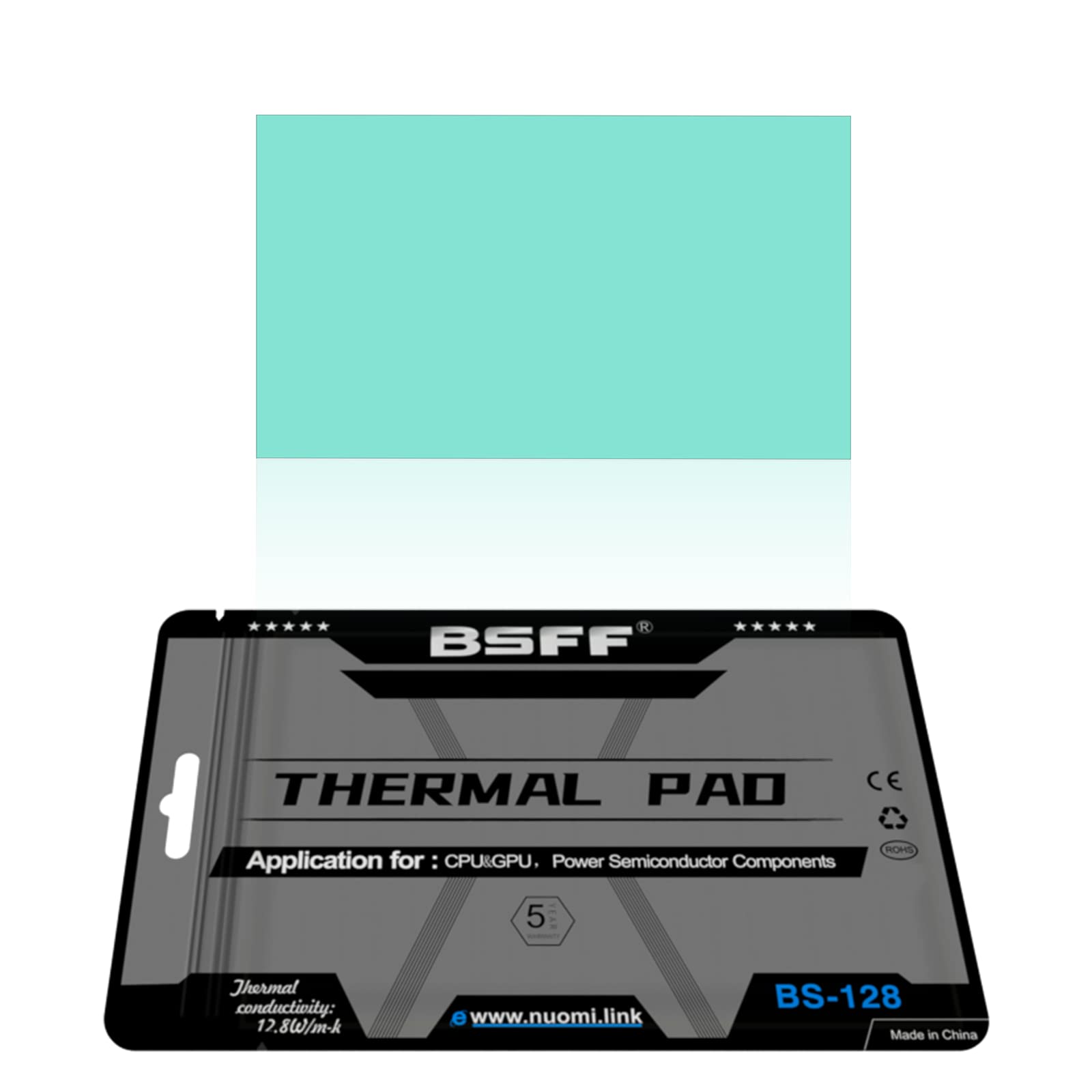 BSFF Thermal Pad, Silicone Thermal Pads 80x40x1mm, for Laptop Heatsink/GPU/CPU/LED Cooler, High Temperature Resistance and Non C