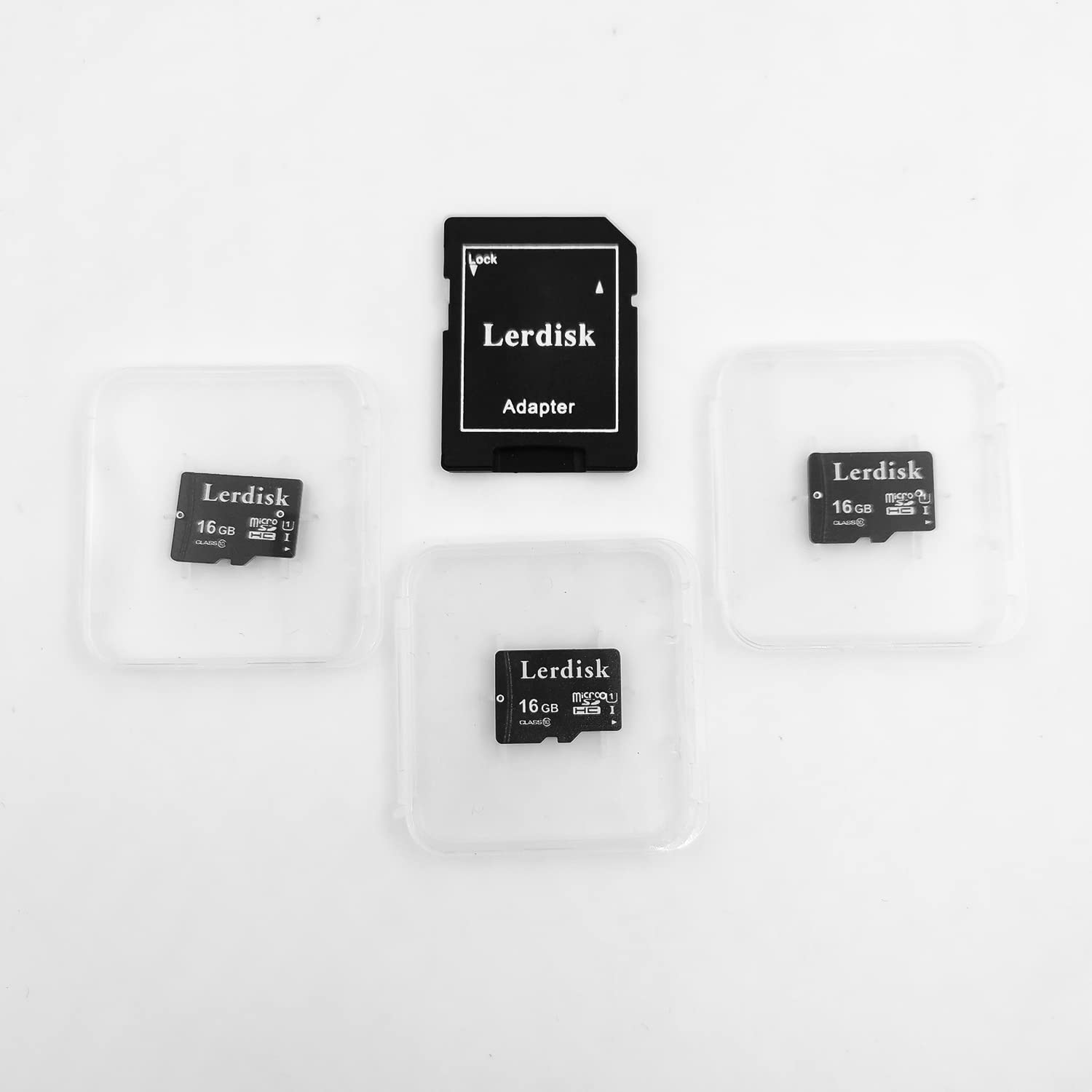 Lerdisk Factory Wholesale Micro Sd Card Pack Of 3 In Bulk Microsd With Adapter Produced By Authorized Licencee (16Gb U1)
