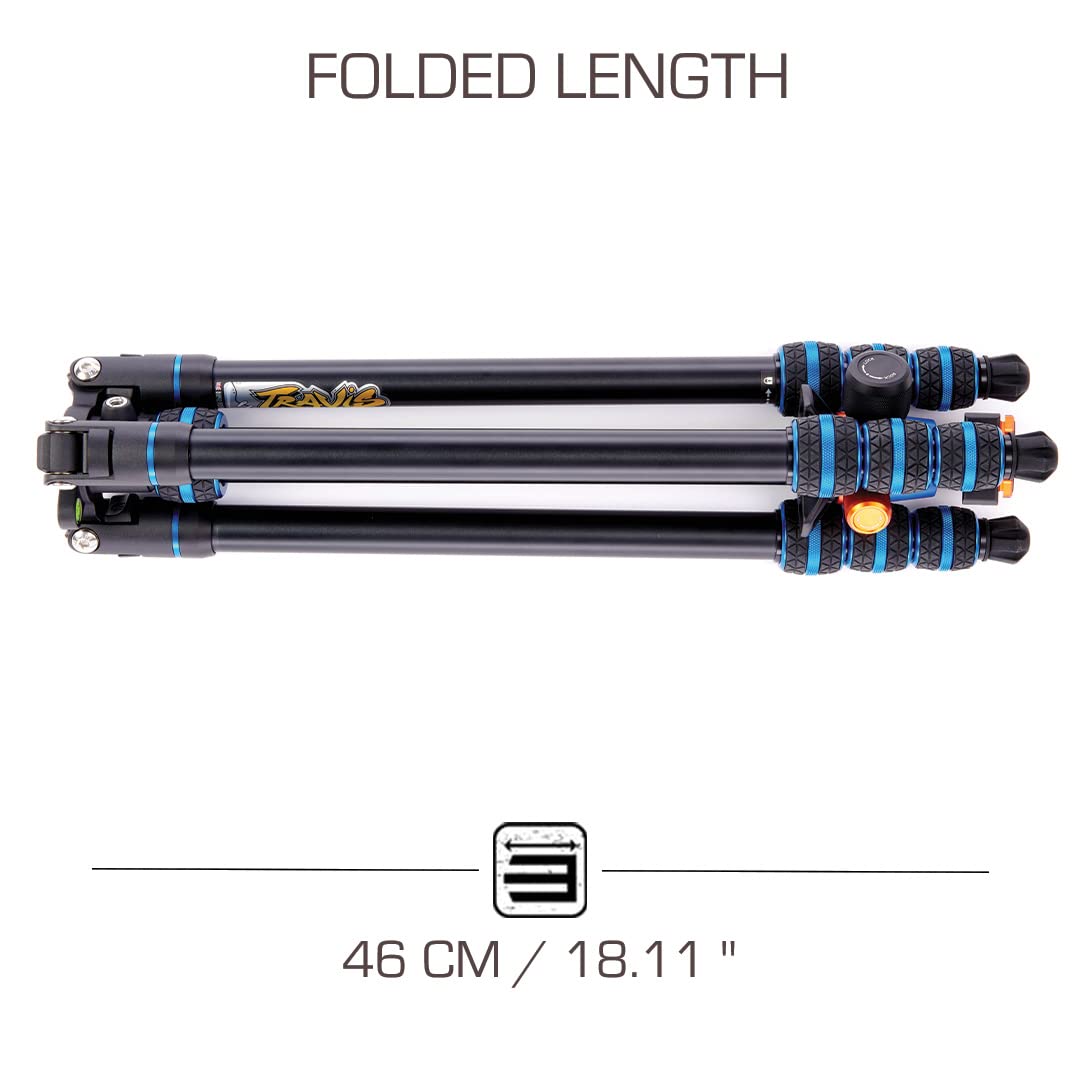 3 Legged Thing Punks Travis 2.0 Magnesium Alloy General Use Tripod   Adjustable, Multi Use Camera Tripod With Three Detachable Legs   Blue/Black (Travisblue2.0)