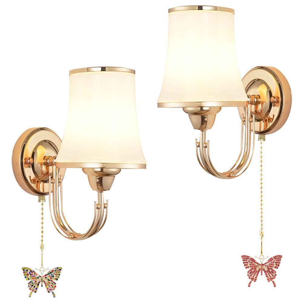 Wayilea Ceiling Fan Light Extender Chain Pulls, Lamp Extension String Chains Connectors, Decorative Crystal Rhinestone Butterfly