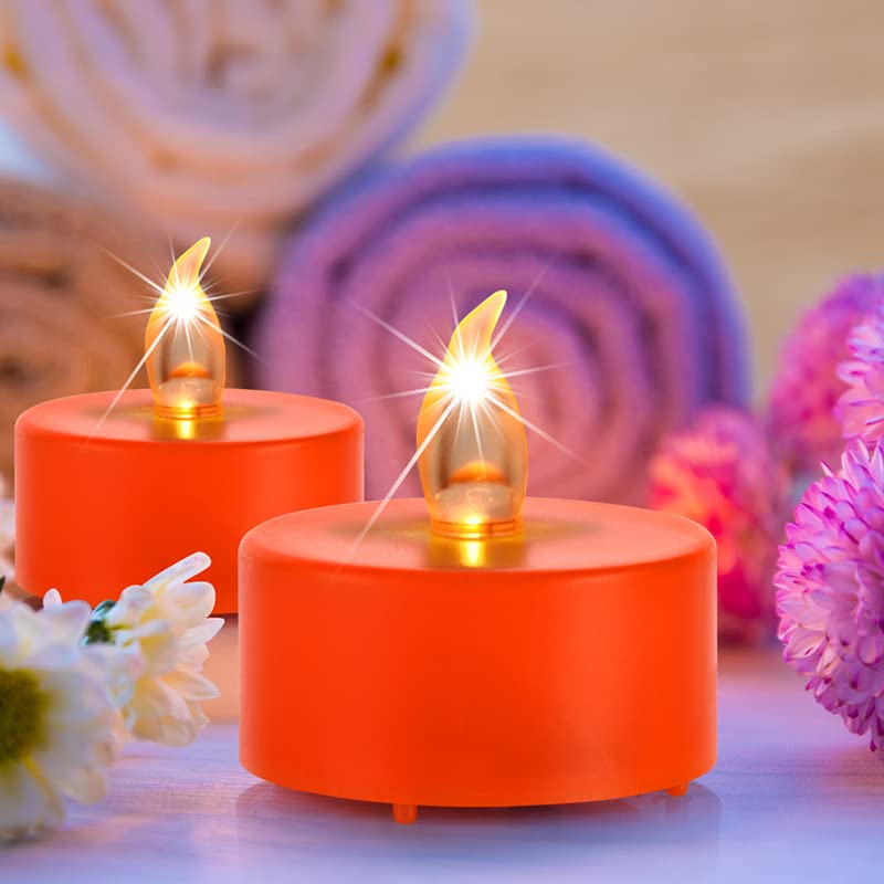 Minxin Battery Operated Tea Lights Candles: 24 Pack Realistic And Bright Flickering Holiday Gift Flameless Led Electric Candles
