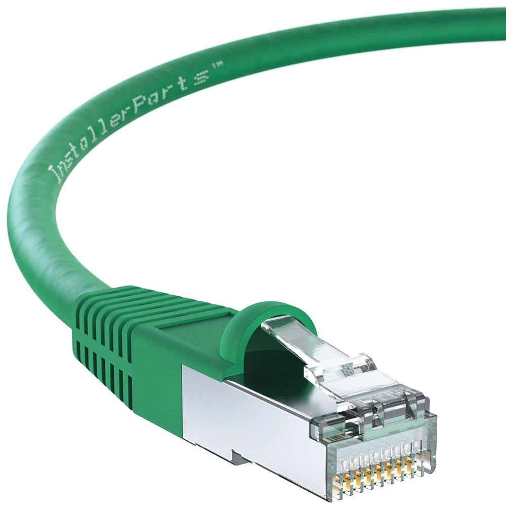 Installerparts (5 Pack Ethernet Cable Cat6 Cable Shielded (Sstp/Sftp) Booted 3 Ft   Green   Professional Series   10Gigabit/Sec