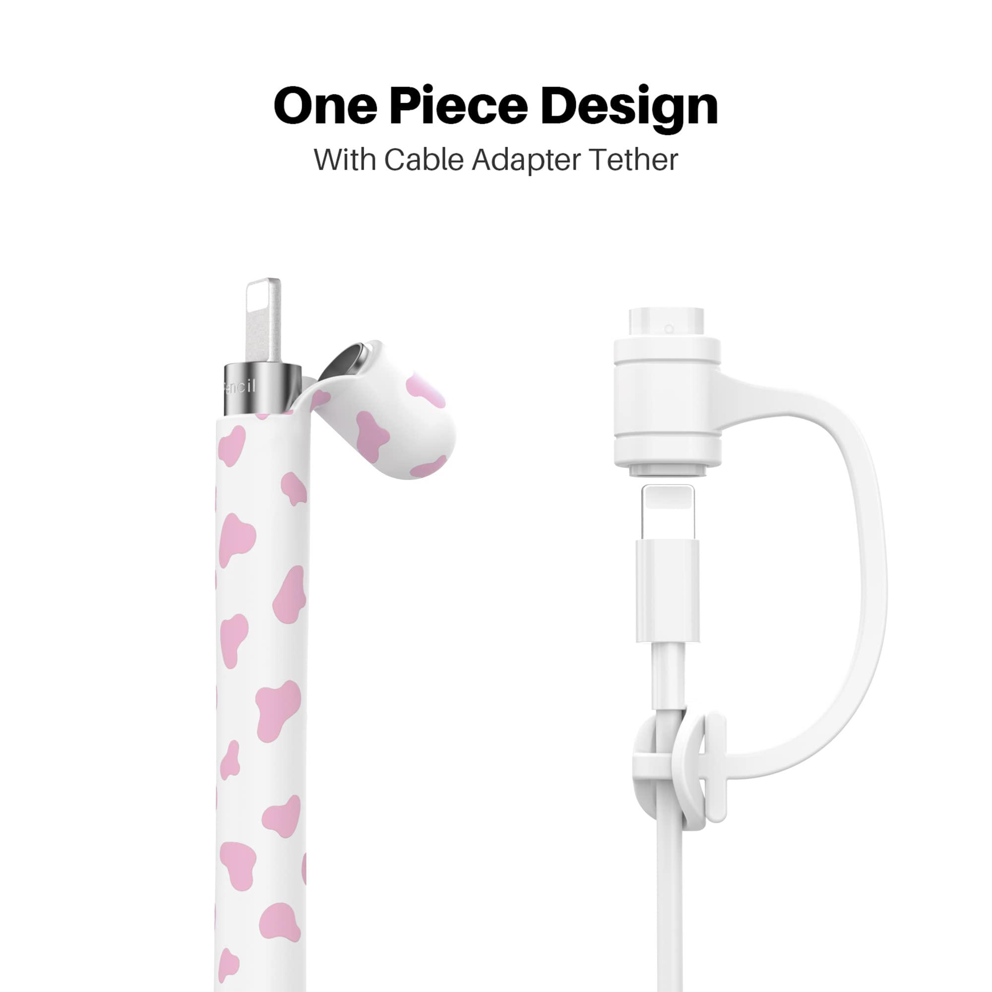 Niutrendz Cow Print Case For Apple Pencil 1St Generation Case Cover Silicone Protective Sleeve Accessories With Apple Pencil Tip