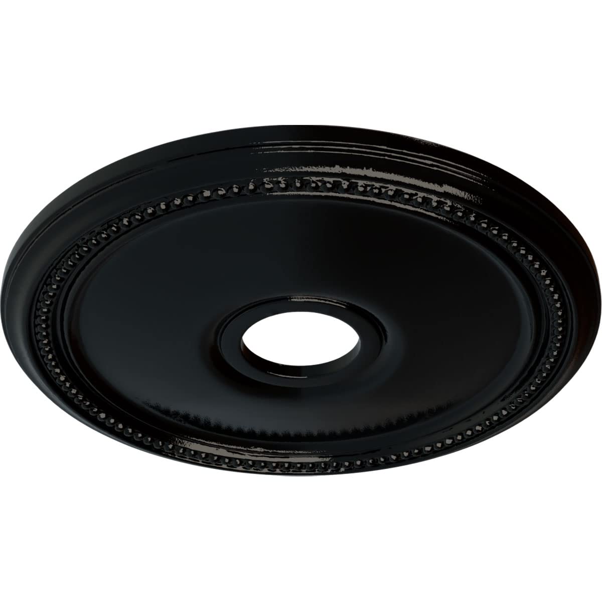 Ekena Millwork Cm18Dibps Diane Ceiling Medallion, 18Od X 3 5/8Id X 1 1/8P (Fits Canopies Up To 5 3/8), Hand-Painted Black Pearl
