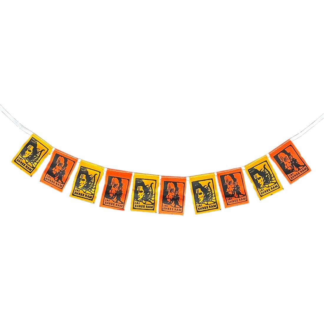Shoppersduniya Jay Shree Ram Prayer Flag For Bike, Car, Temple, Home, Office | Door, Wall Hanging Decoration (Medium)