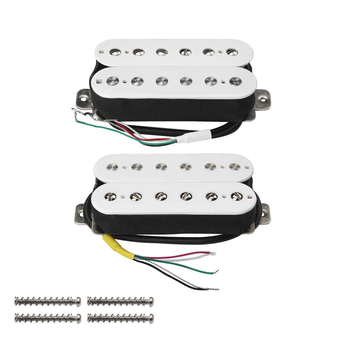 Fleor High Output Alnico 5 Guitar Pickup White Neck And Bridge Humbucker Pickups Set