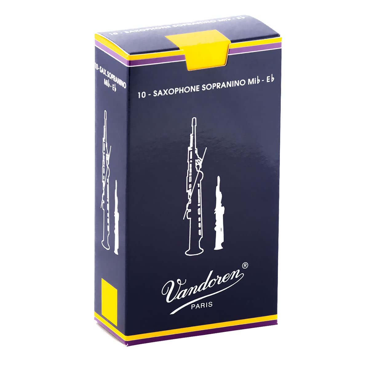 Vandoren SR232 Sopranino Sax Traditional Reeds Strength 2; Box of 10,black