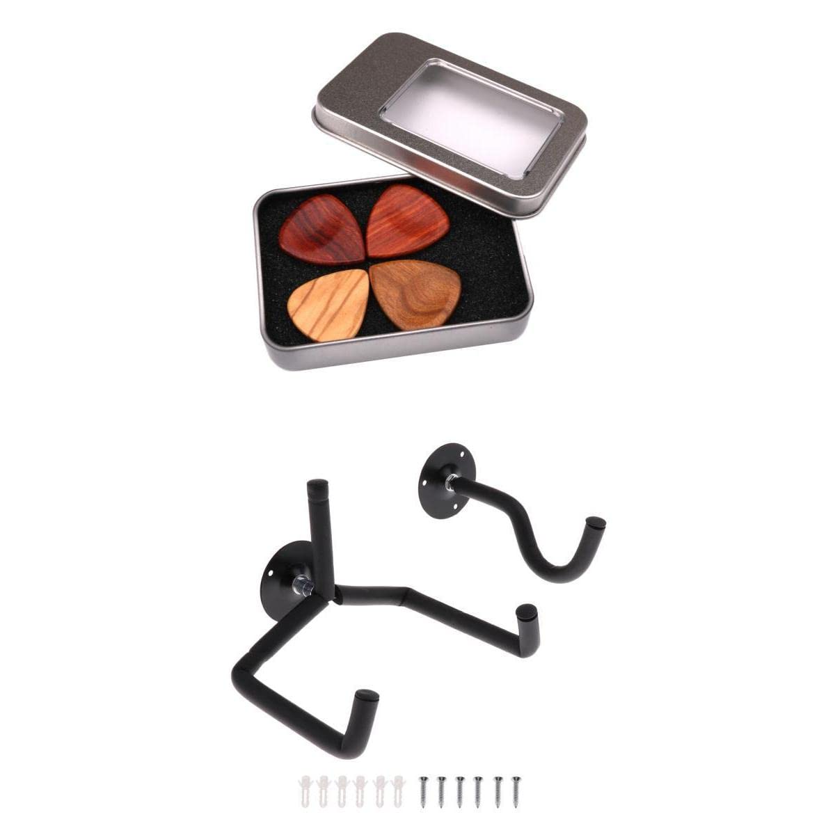 Velura Horizontal Guitar Wall Hanger Safety Wall Mount Holder With Picks Set|1 Set Wall Mount Hanger|Stands & Hangers| Guitars &