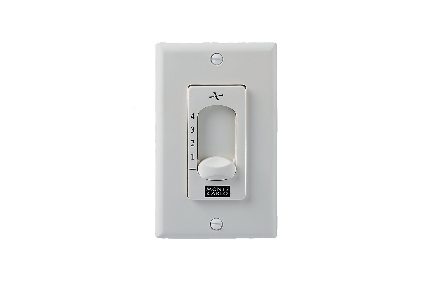 Monte Carlo ESSWC-4-WH Fan Accessory Wired Wall Mount Ceiling Fan Wall Control for Extra Heavy Duty 212mm Motors, 4-Speed, 1.25a