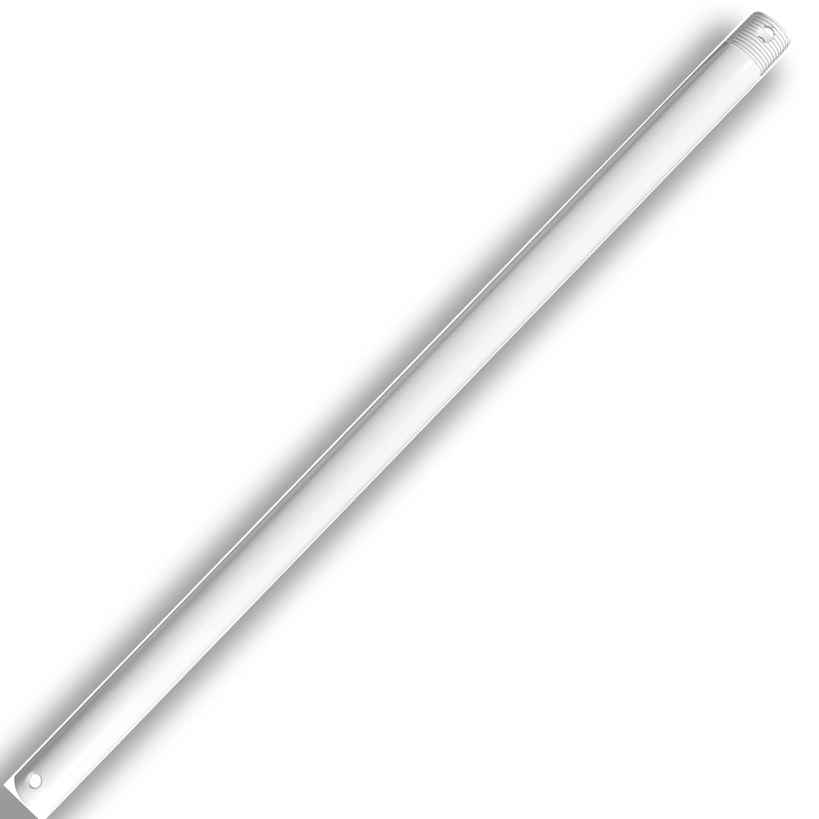 24 Inch Ceiling Fan Downrod Threaded, 1 Inch Outer Diameter Matte White Ceiling Fan Extension Rod (With Threads),Down Rods Compa